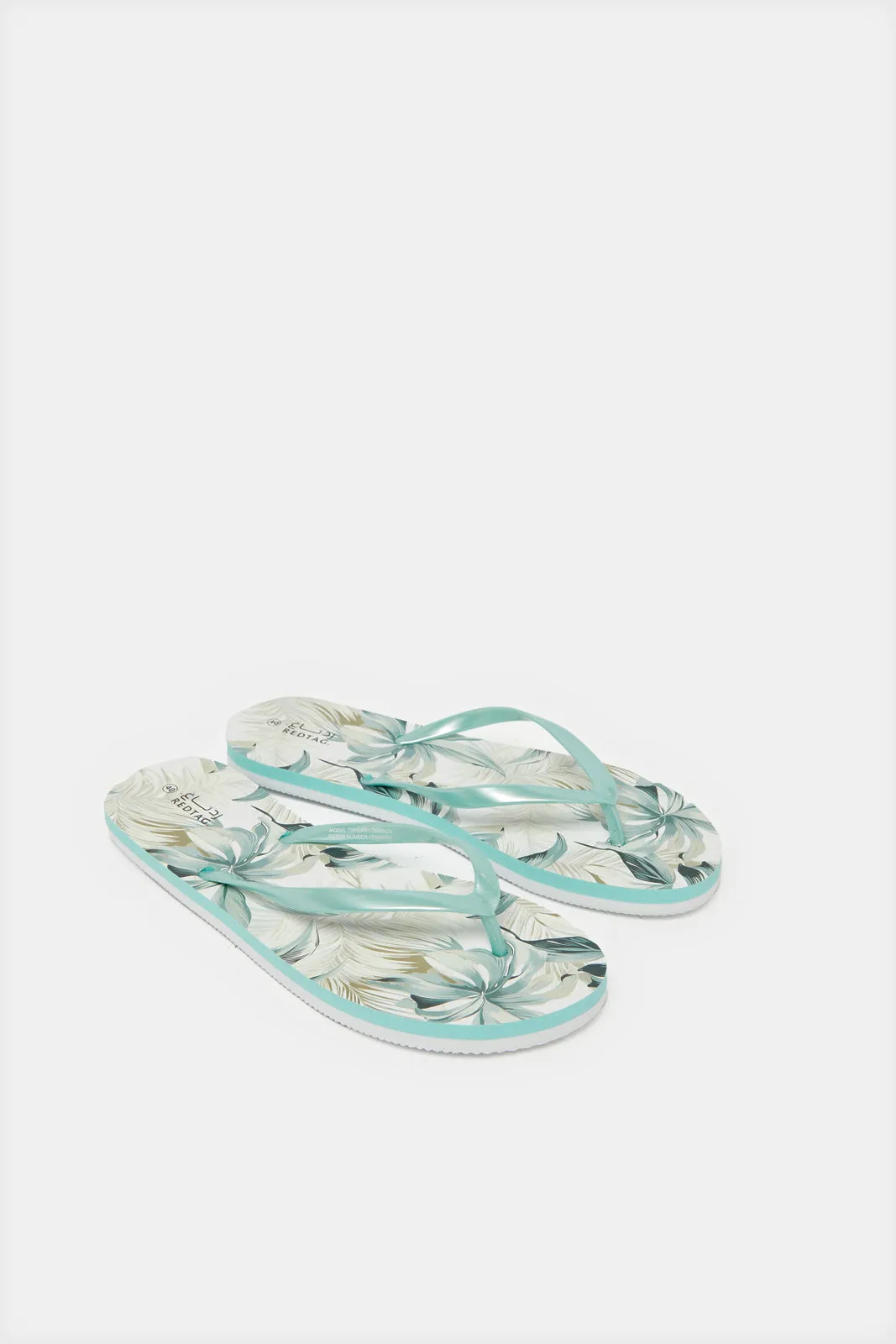 Women Green Floral Printed Flip Flop