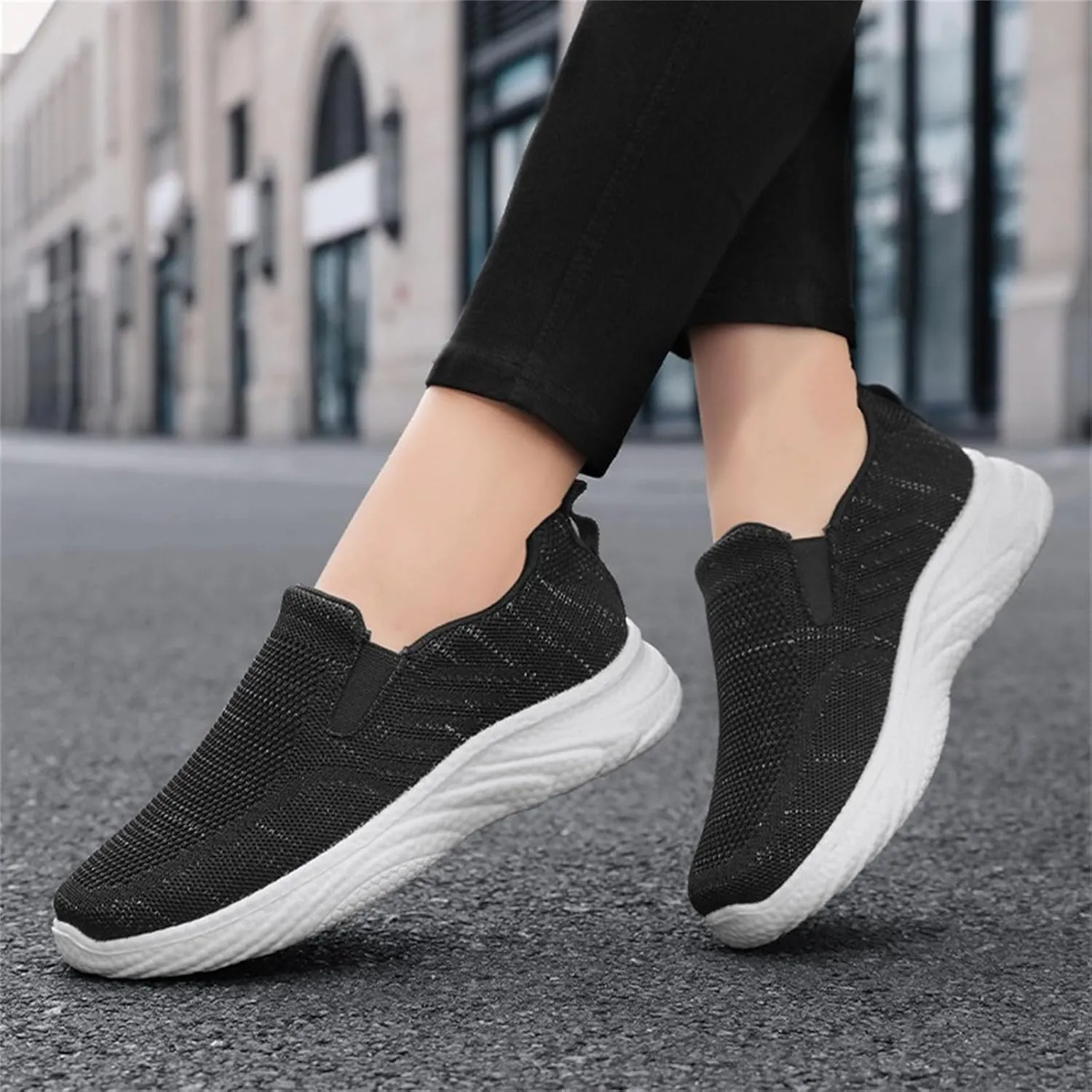 Women Mesh Sneaker Summer Slip On Breathable Sneakers Comfortable Casual Lightweight Walking Shoes with Arch Support
