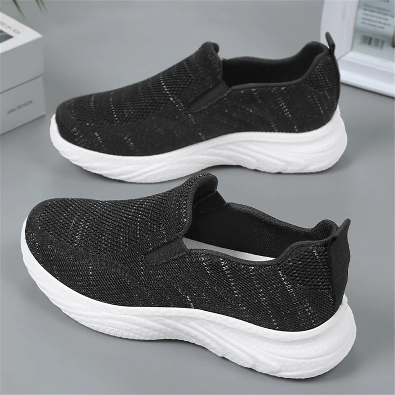 Women Mesh Sneaker Summer Slip On Breathable Sneakers Comfortable Casual Lightweight Walking Shoes with Arch Support