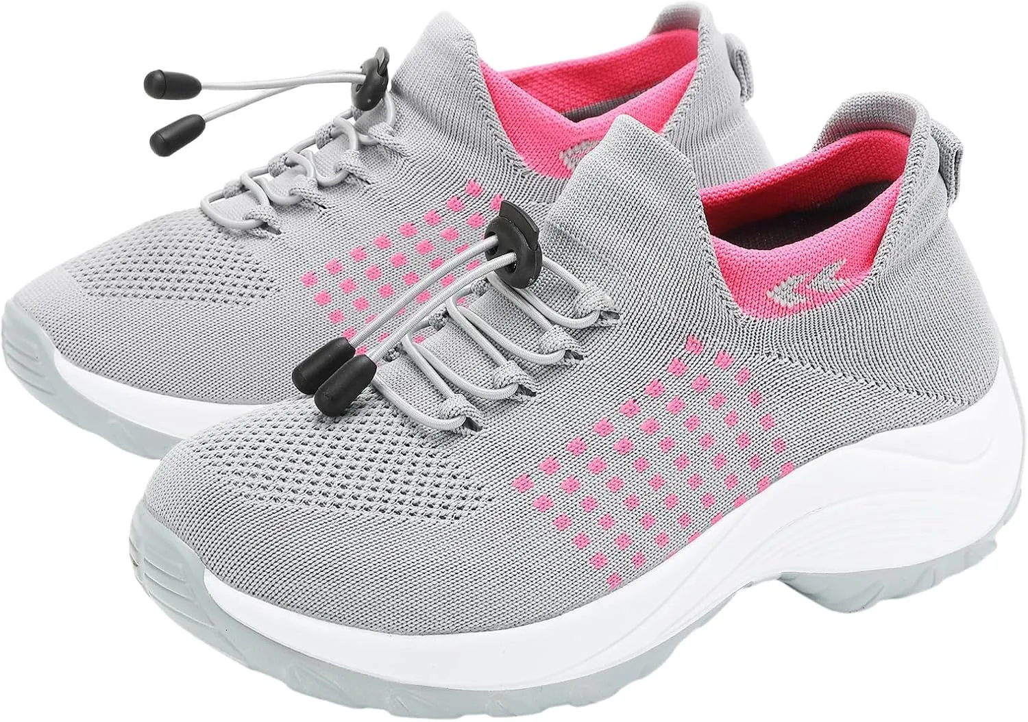 Women Orthopedic Sneakers Slip On for Walking, Breathable Comfortable, Thick Bottom Air Cushion, Non Slip for Gym, Casual Ladies Athletic Shoe