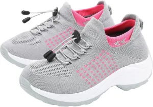 Women Orthopedic Sneakers Slip On for Walking, Breathable Comfortable, Thick Bottom Air Cushion, Non Slip for Gym, Casual Ladies Athletic Shoe