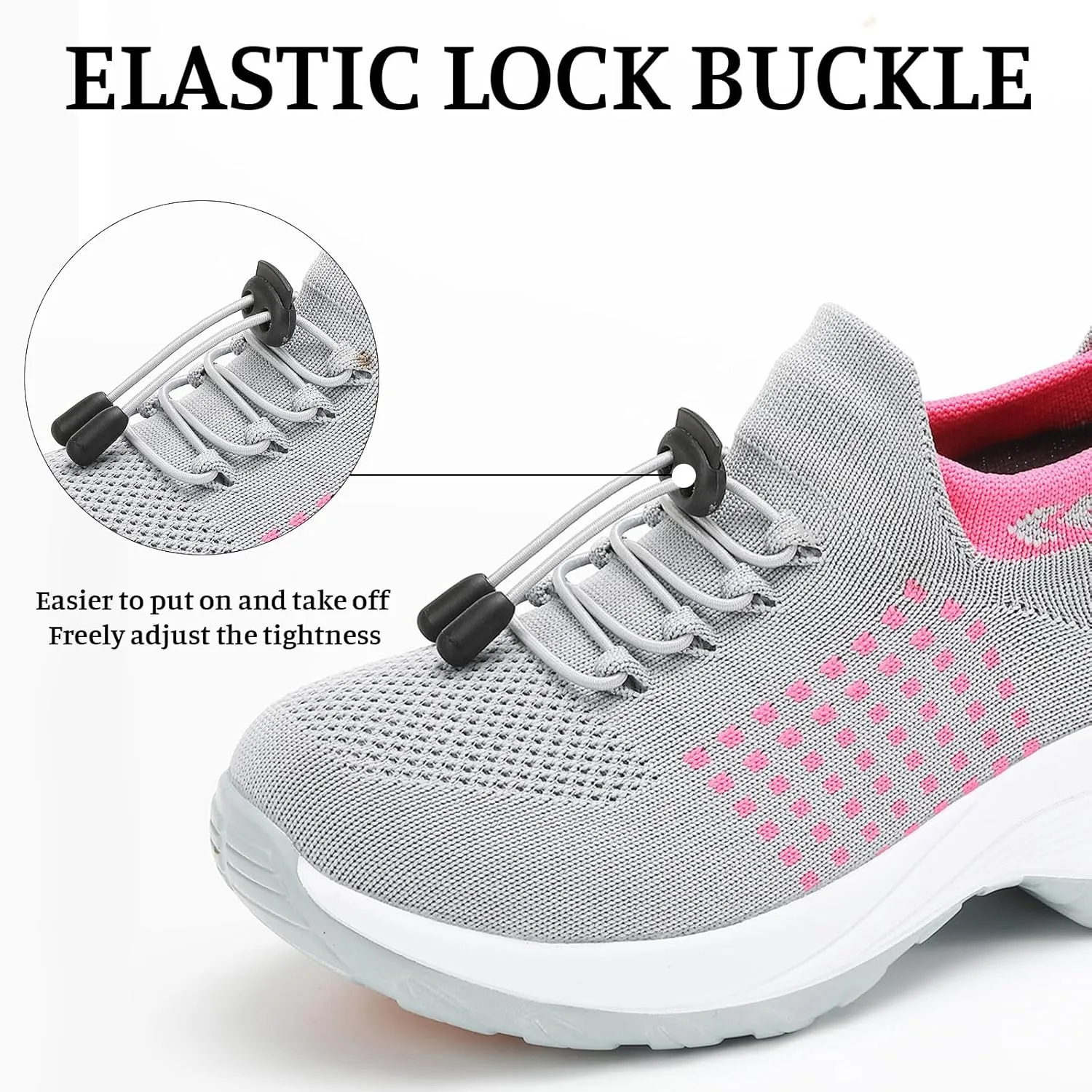 Women Orthopedic Sneakers Slip On for Walking, Breathable Comfortable, Thick Bottom Air Cushion, Non Slip for Gym, Casual Ladies Athletic Shoe