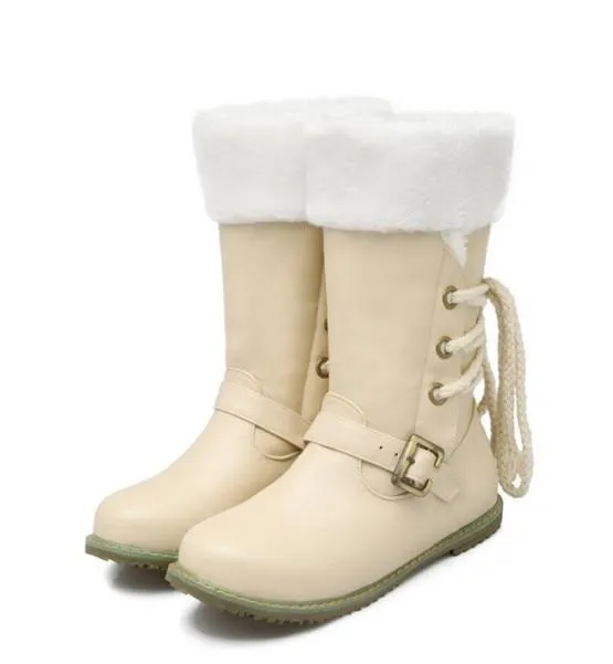 Women Shoes - New Round Toe Buckle Boots