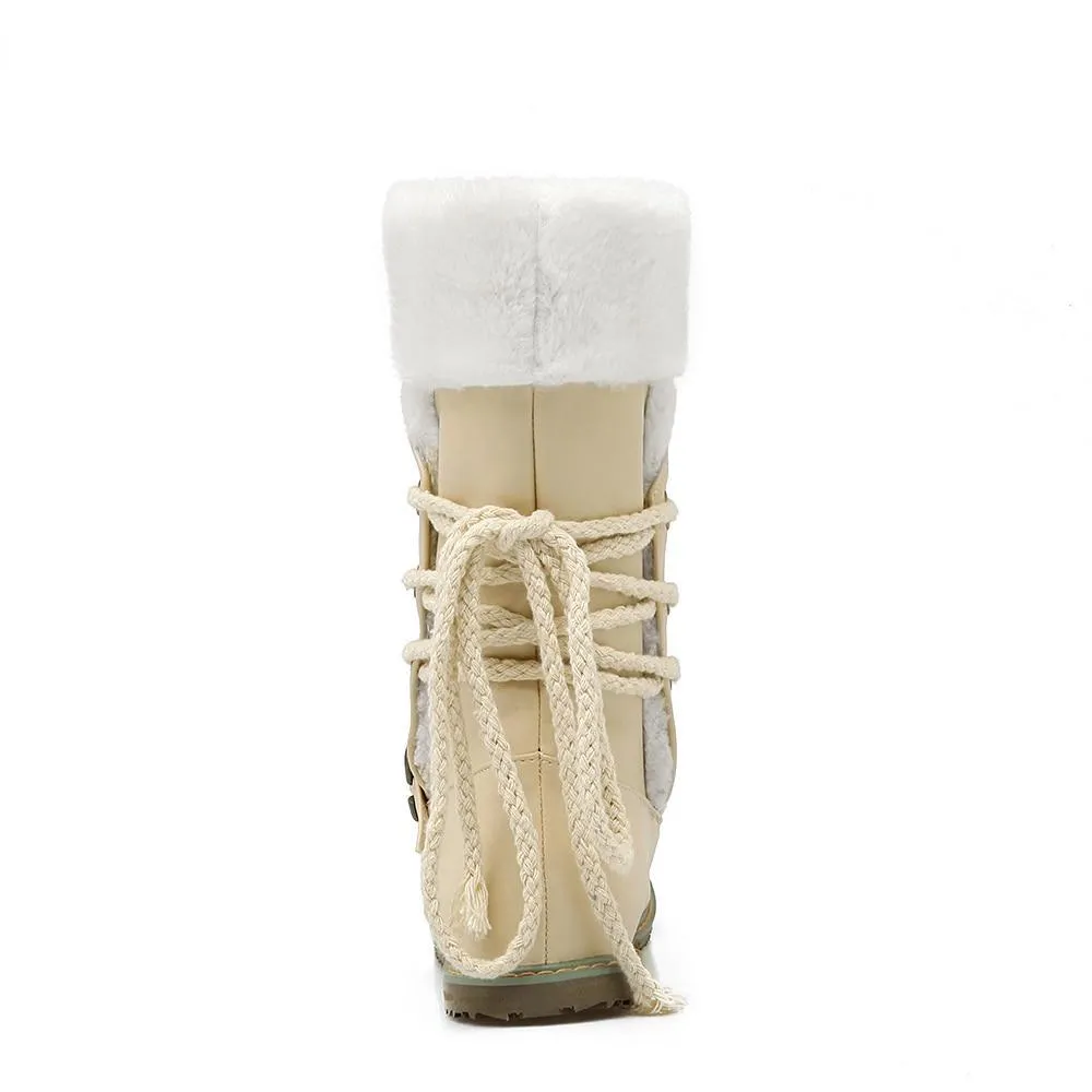 Women Shoes - New Round Toe Buckle Boots