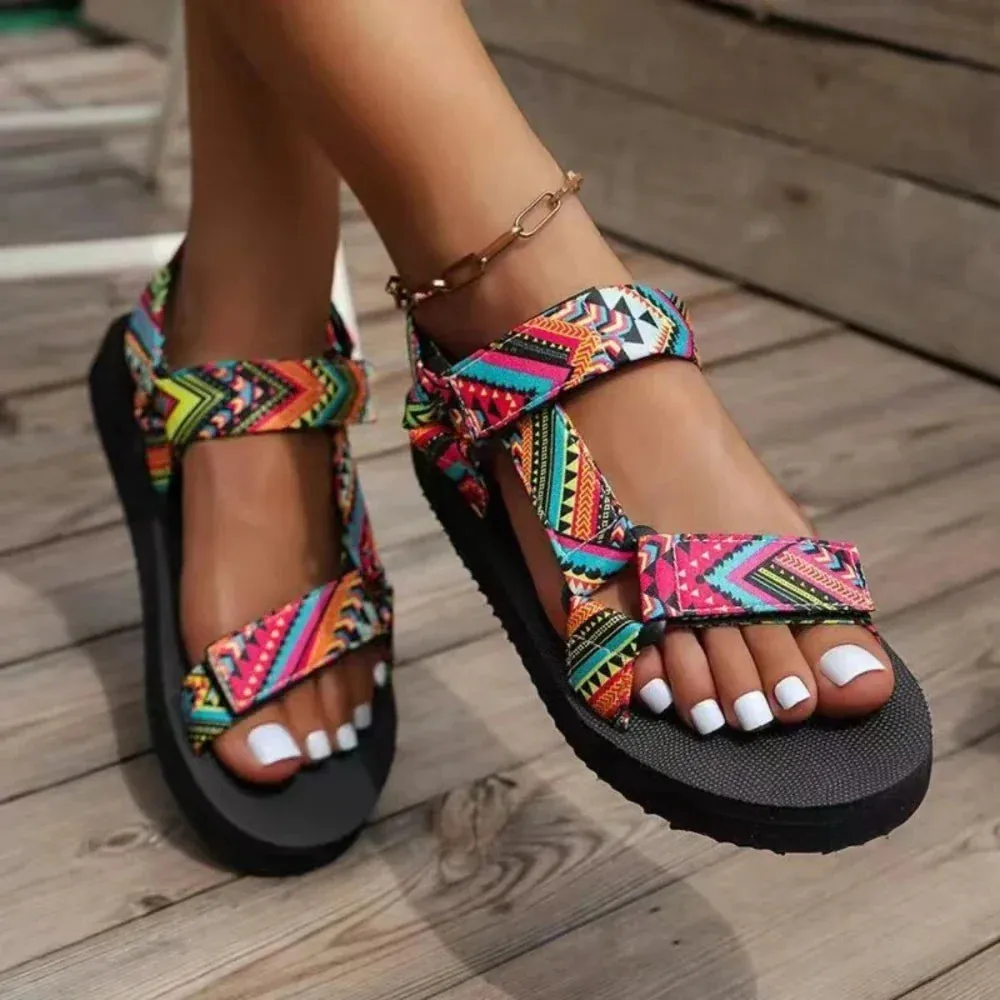 Women Summer Colorful Flat Sandals