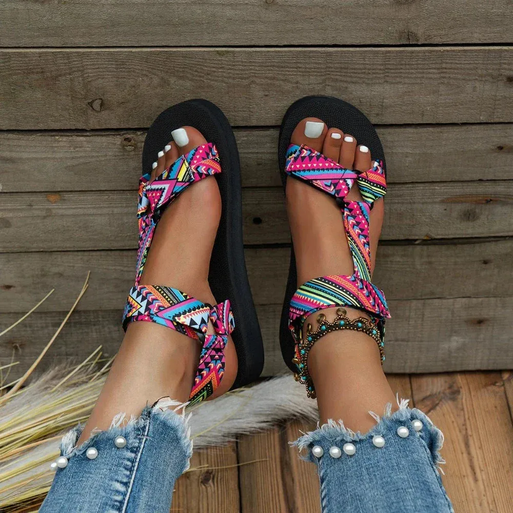 Women Summer Colorful Flat Sandals