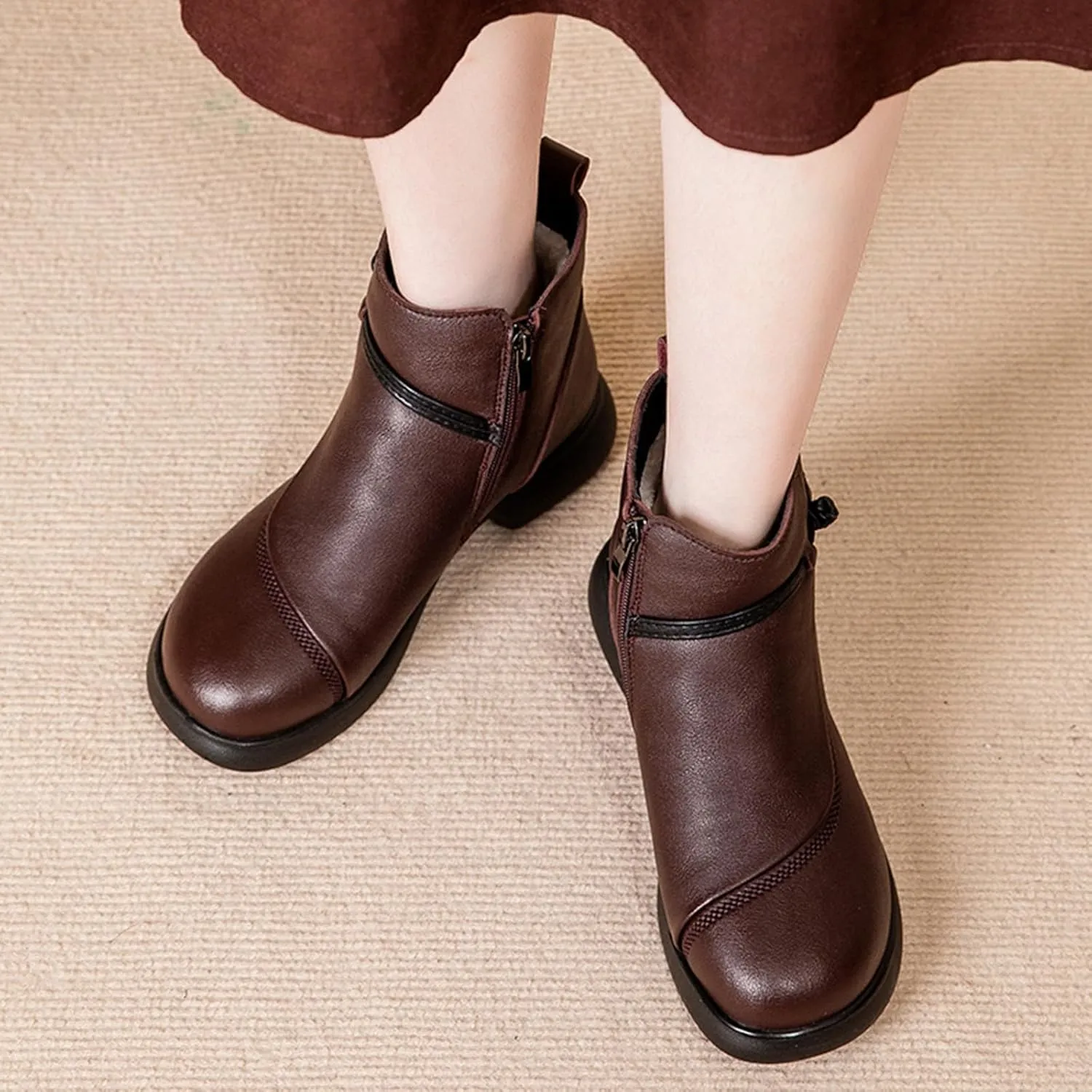 Women Winter Boots Ankle Women Snow Boots Plush Lined Snow Boot Slip On Hiking Shoes Men Winter Booties for Men