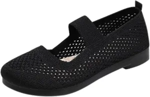 Women Woven Sneakers Mesh Slip On Walking Shoes Lightweight Breathable Casual Comfortable Sneakers with Arch Support