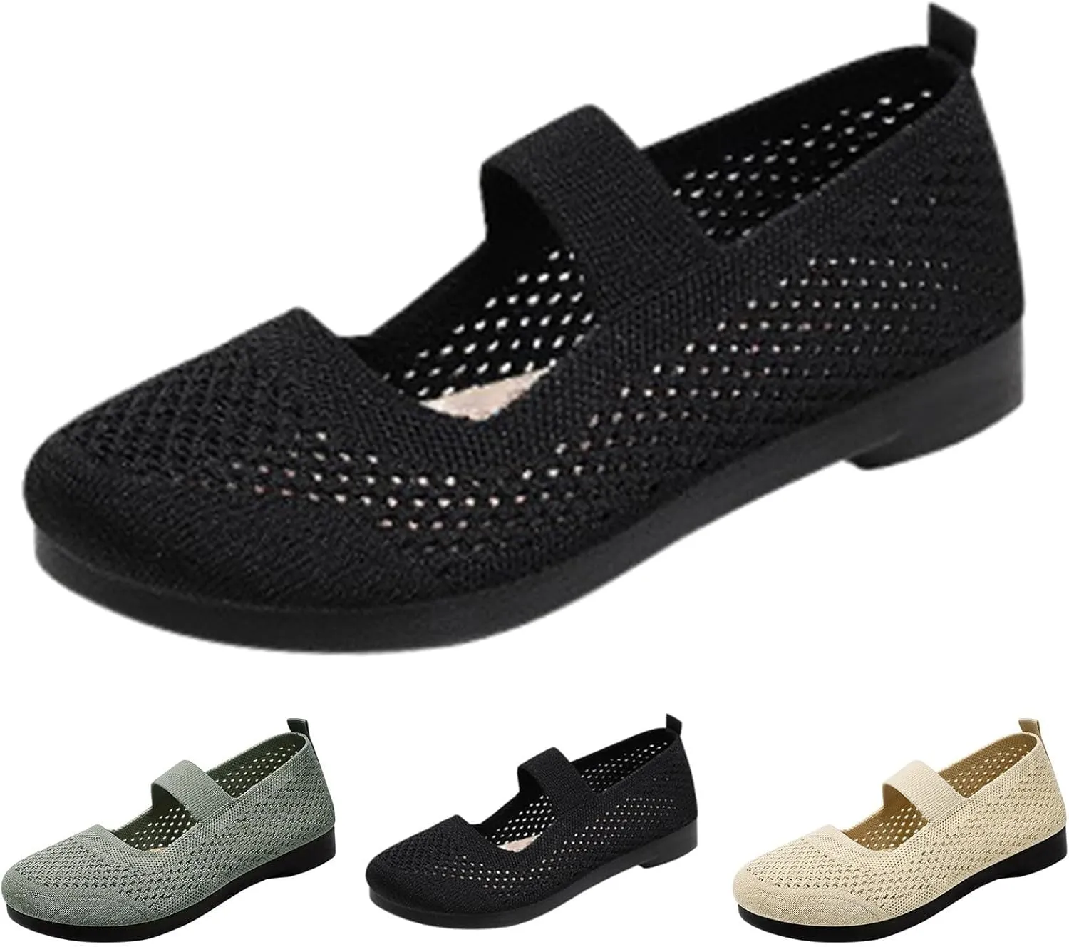 Women Woven Sneakers Mesh Slip On Walking Shoes Lightweight Breathable Casual Comfortable Sneakers with Arch Support