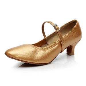 Women's 1.8" 2.7'' Heel Leather Black Latin Social Shoes