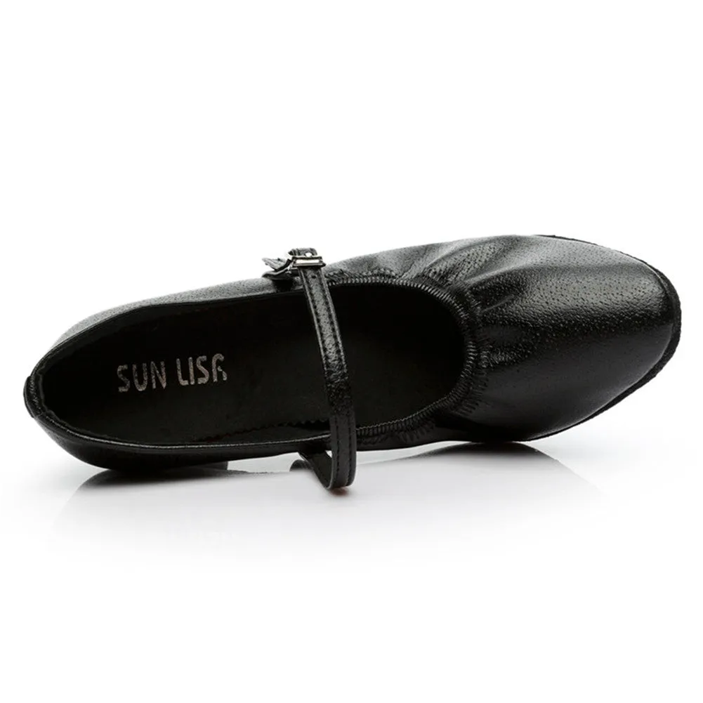 Women's 1.8" 2.7'' Heel Leather Black Latin Social Shoes