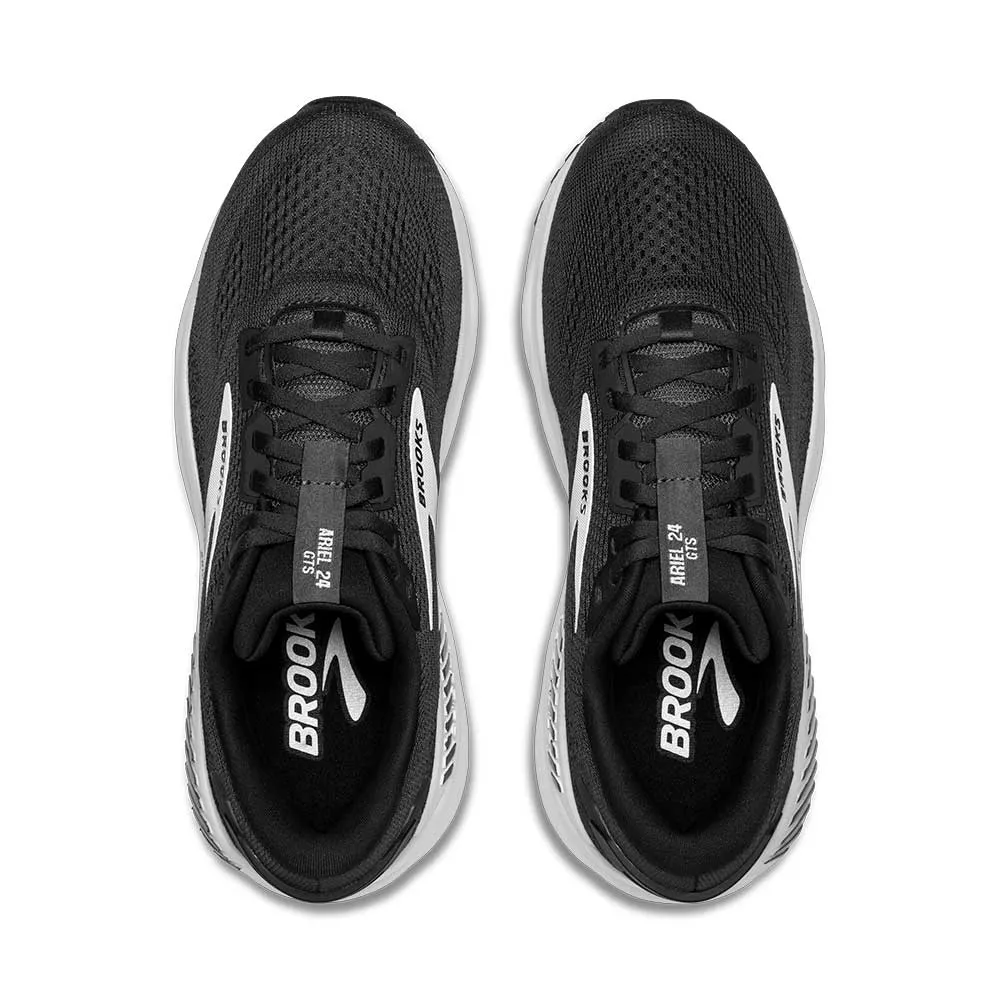 Women's Ariel GTS 24 Running Shoe - Ebony/Black/White - Wide (D)