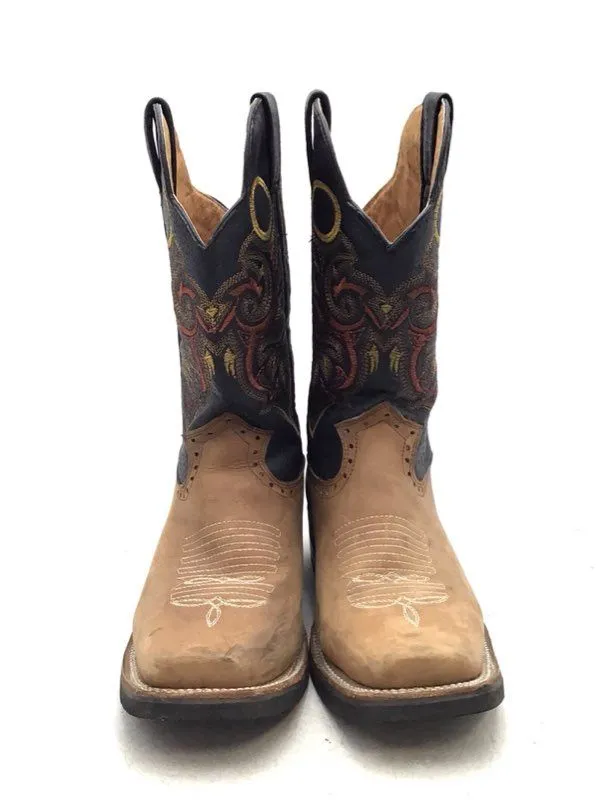 Women's Brown Black Cowgirl Western Boots - Size 4.5