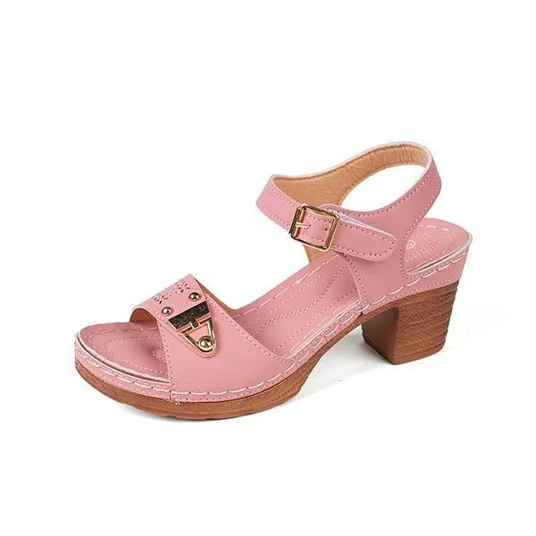 Women's Chunky Heel High Heeled Sandals 20662885C
