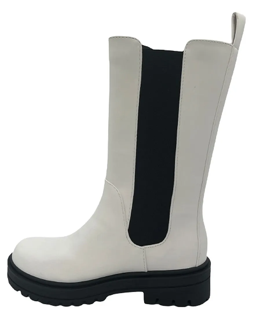 Women's Chunky Platform Chelsea Boots Mid Calf Boots Pull-on Ankle Booties-Patio By Soda
