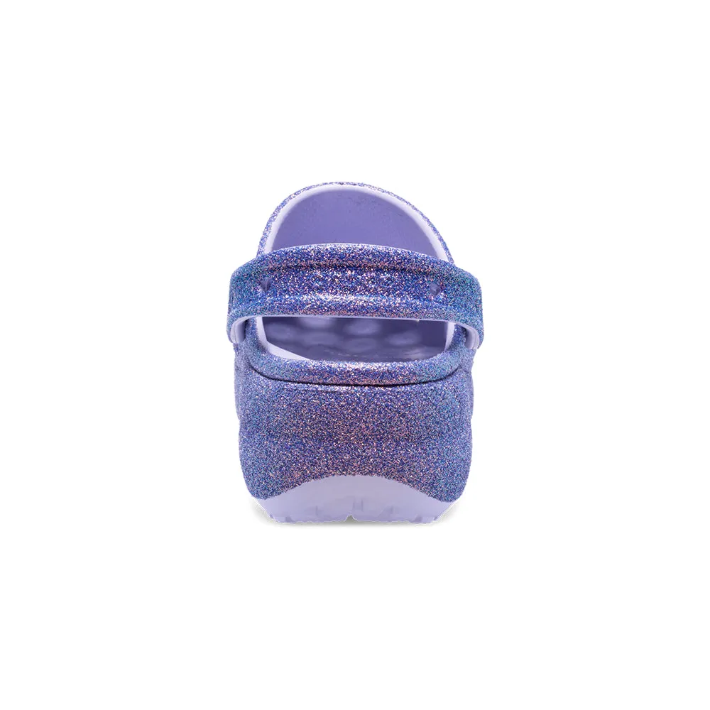 Womens' Classic Platform Iridescent Glitter Clog