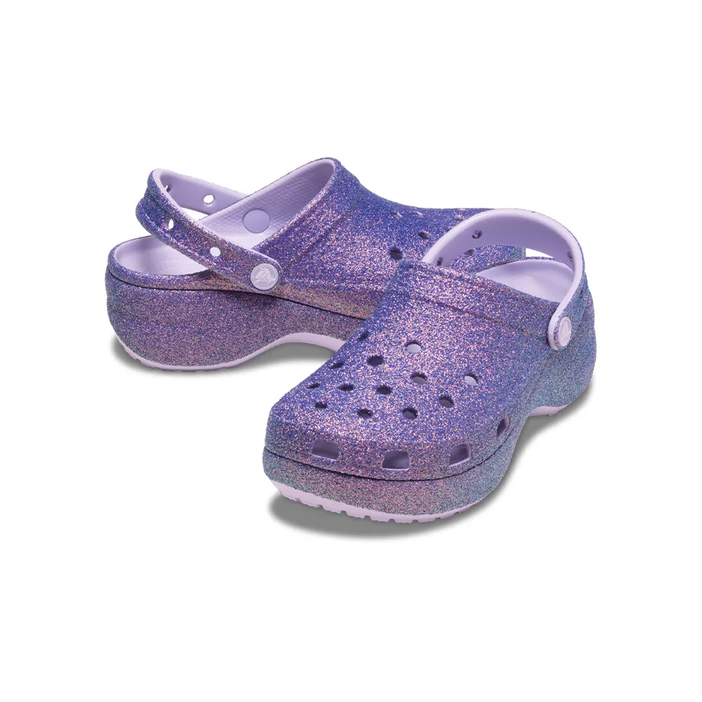 Womens' Classic Platform Iridescent Glitter Clog