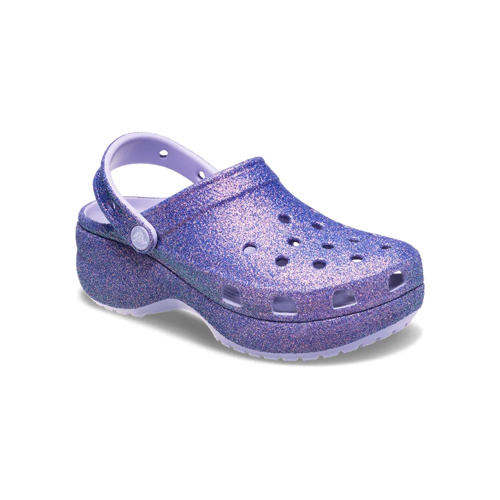 Womens' Classic Platform Iridescent Glitter Clog