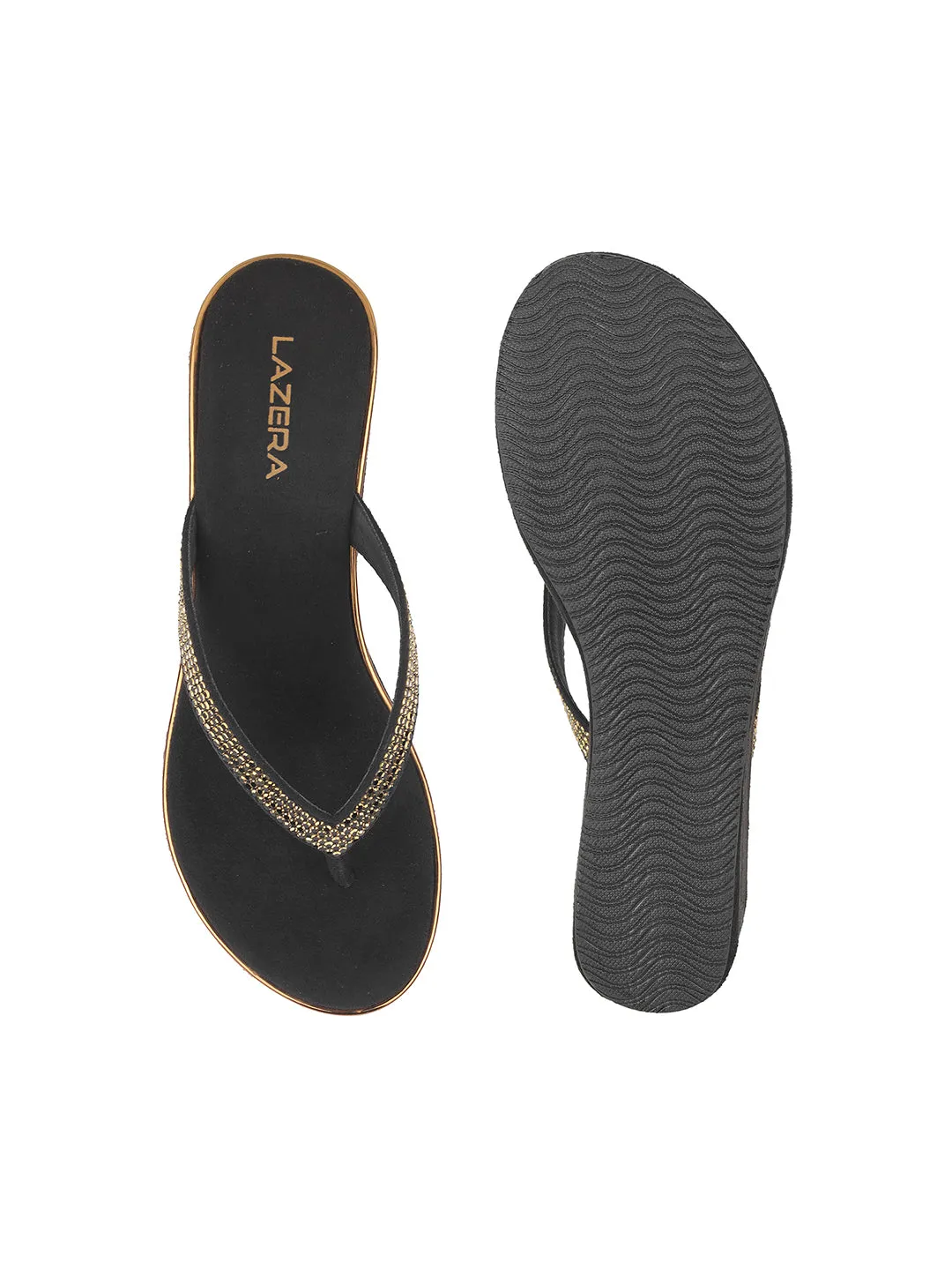 Women's Embellished Wedge Flip-Flops (1507)