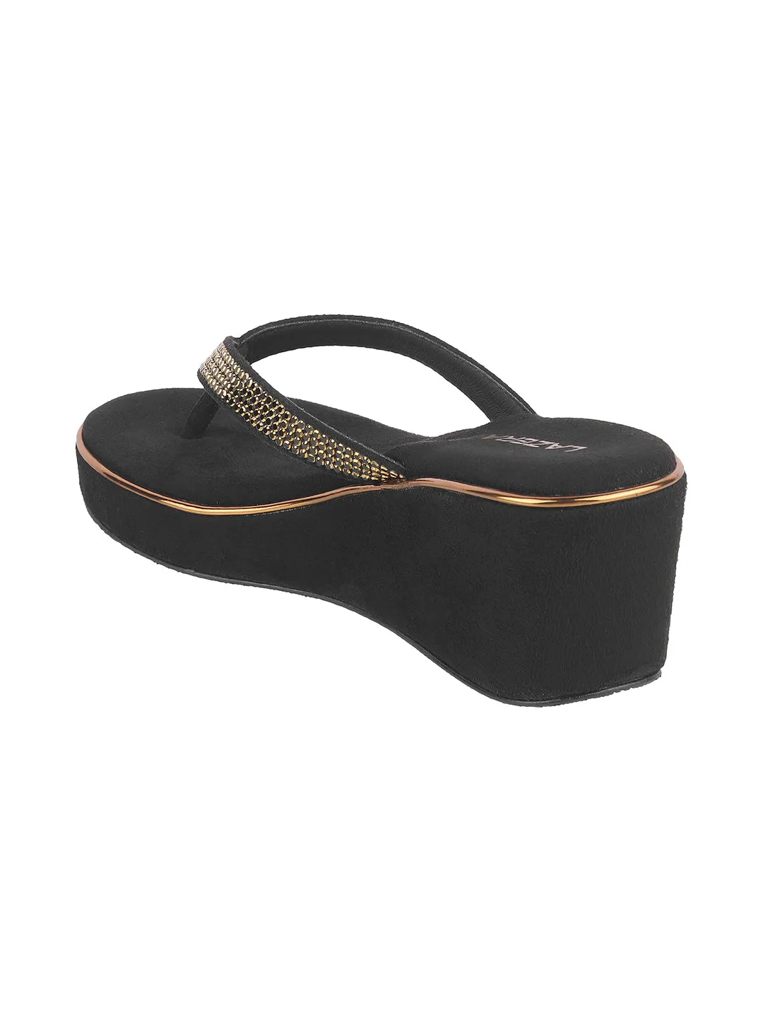 Women's Embellished Wedge Flip-Flops (1507)