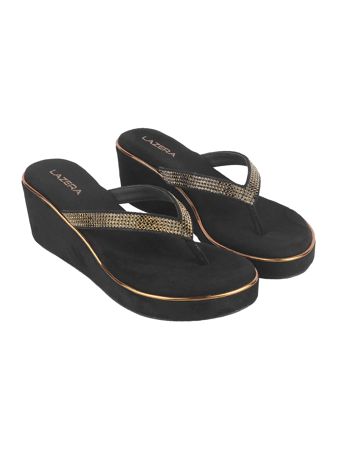 Women's Embellished Wedge Flip-Flops (1507)