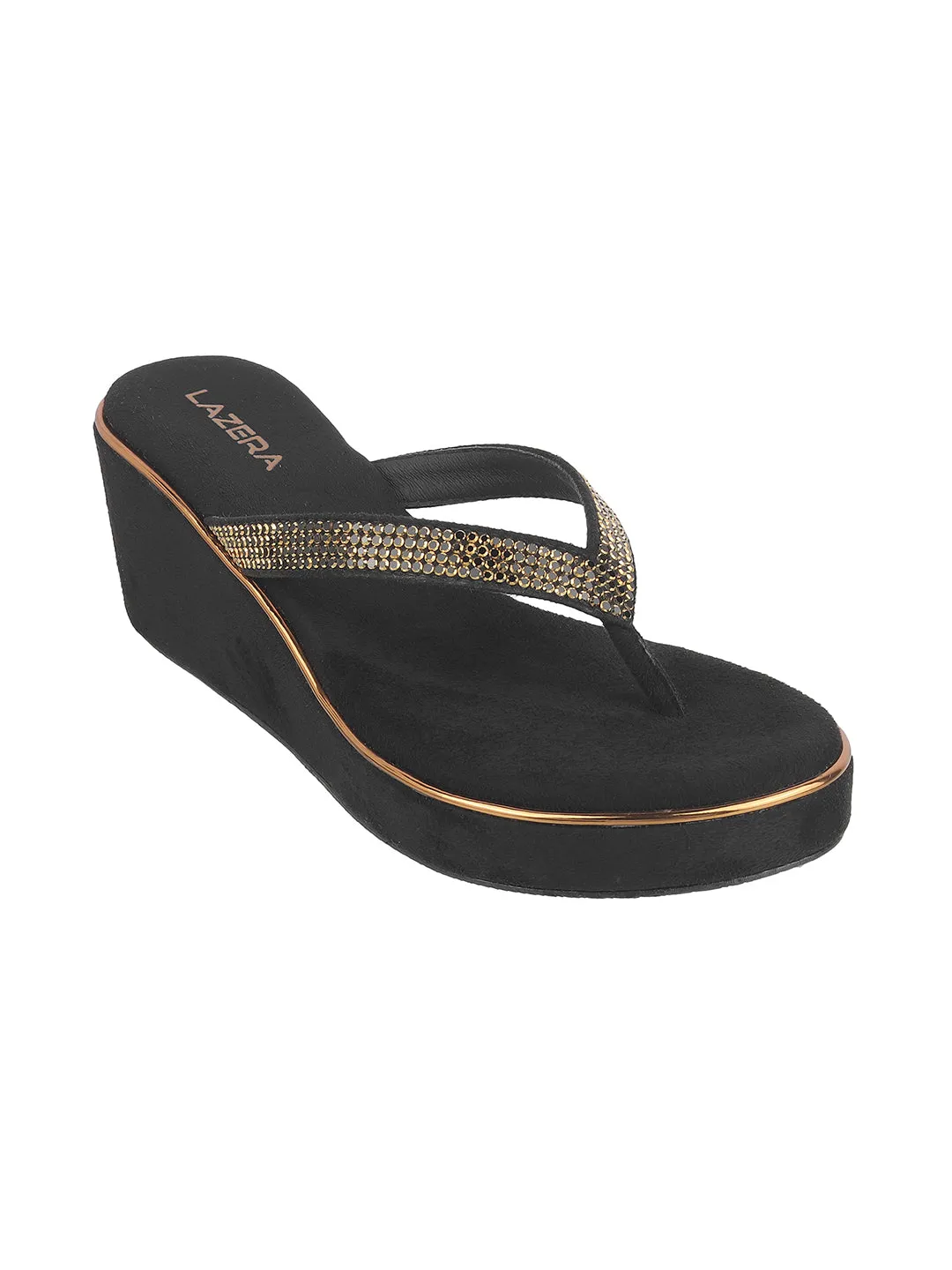 Women's Embellished Wedge Flip-Flops (1507)