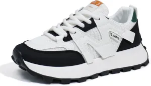Women's Fashion Dad Sneakers - Comfortable/Breathable Trainers for On-Trend Look - Height Increasing Platform Shoes - Athletic Style,White-39