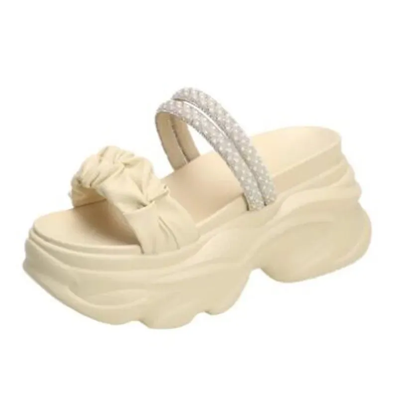 Women's High Heel Clogs – Rhinestone Embellishments, Super High