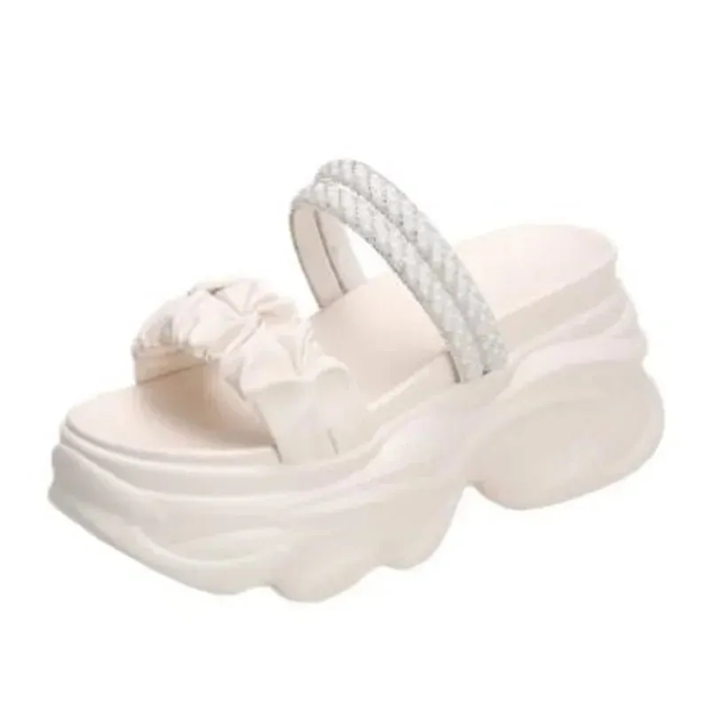 Women's High Heel Clogs – Rhinestone Embellishments, Super High