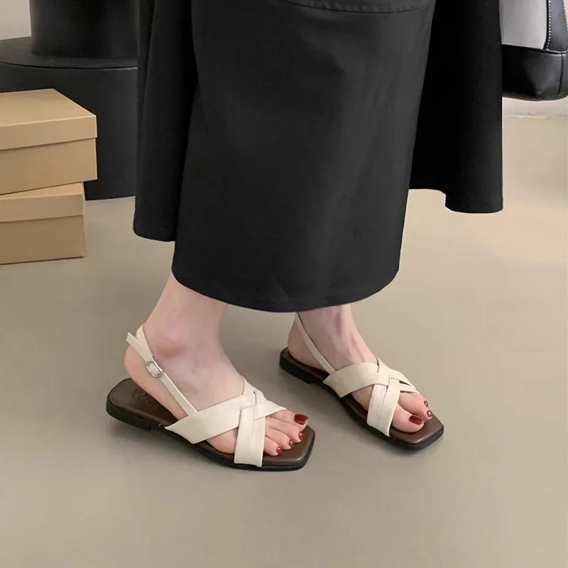 Women's Leather Soft Flat Sandals