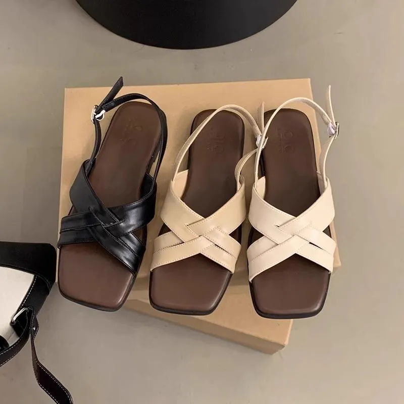 Women's Leather Soft Flat Sandals