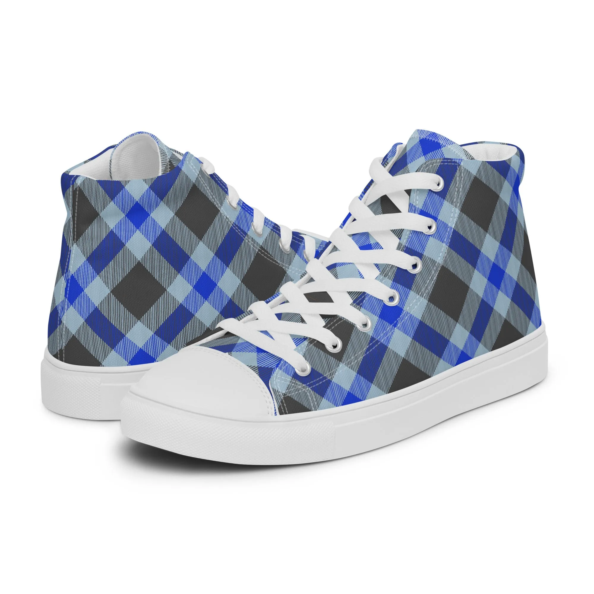 Women’s Plaid high top canvas shoes, Gift For Shoe Lover