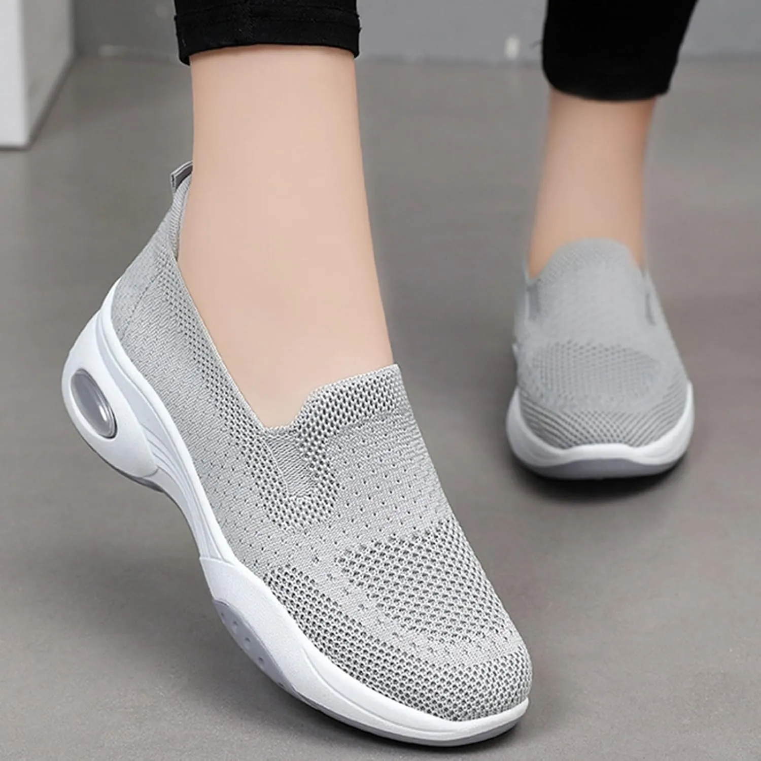Women's Platform Shoes Flying Weaving Slip On Sneakers Lightweight Comfortable Loafers for Women Casual Breathable Outdoor Walking Shoes