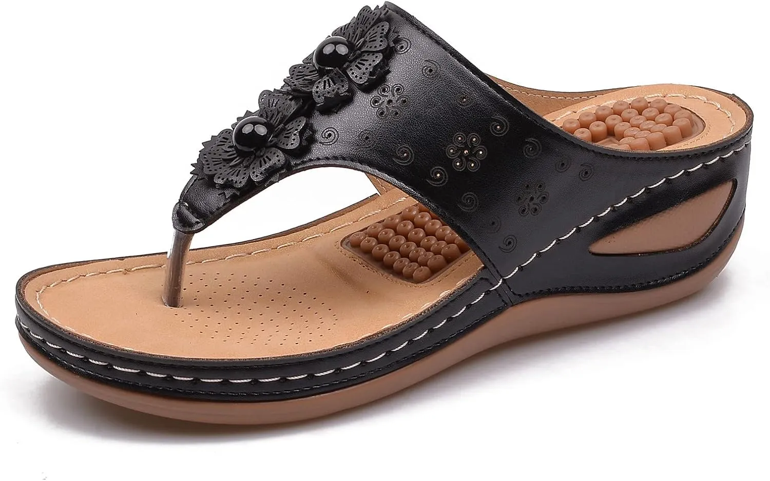 Womens Recovery Sandals with Orthotic Arch Support Comfortable Walking Slides Thick Cushion Footwear for Plantar Fasciitis Summer Outdoor Use
