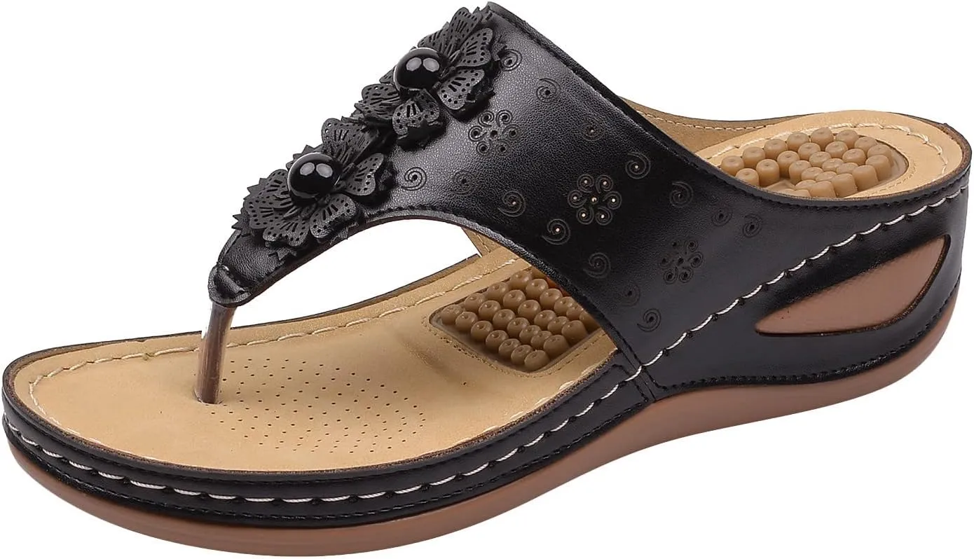 Womens Recovery Sandals with Orthotic Arch Support Comfortable Walking Slides Thick Cushion Footwear for Plantar Fasciitis Summer Outdoor Use