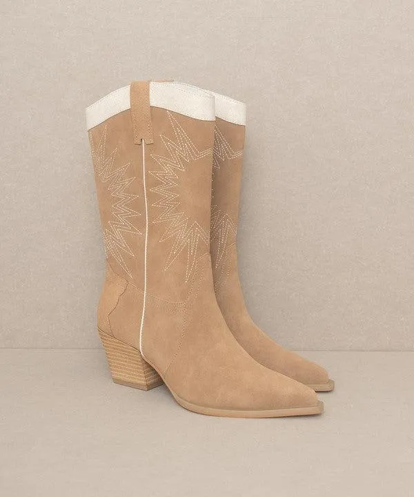 Womens Shoes - Halle Paneled Cowboy Boots