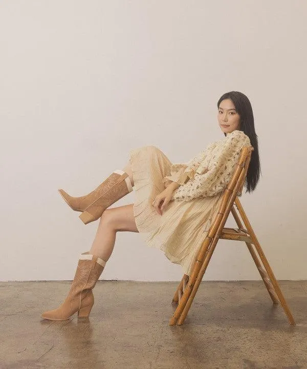 Womens Shoes - Halle Paneled Cowboy Boots