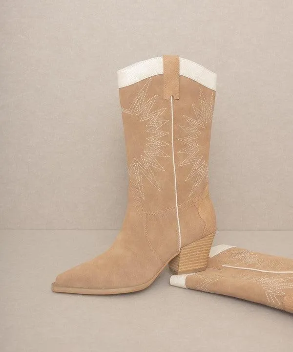 Womens Shoes - Halle Paneled Cowboy Boots
