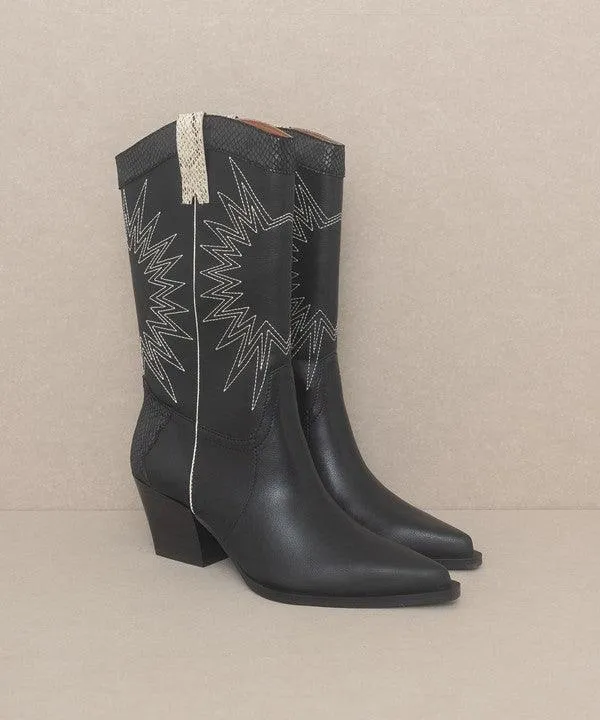 Womens Shoes - Halle Paneled Cowboy Boots