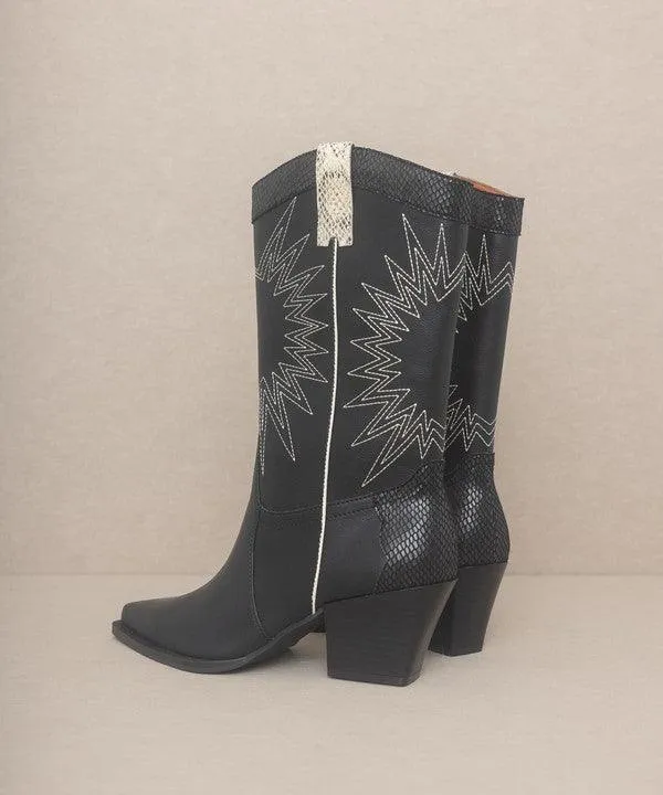 Womens Shoes - Halle Paneled Cowboy Boots
