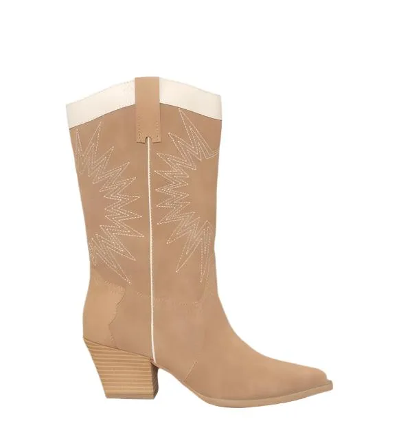 Womens Shoes - Halle Paneled Cowboy Boots