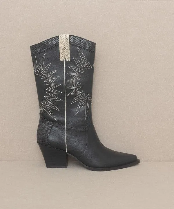 Womens Shoes - Halle Paneled Cowboy Boots
