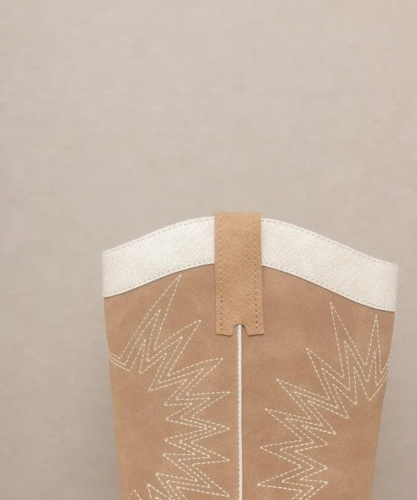 Womens Shoes - Halle Paneled Cowboy Boots
