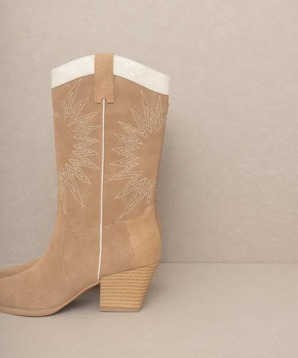 Womens Shoes - Halle Paneled Cowboy Boots