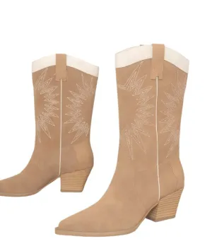 Womens Shoes - Halle Paneled Cowboy Boots