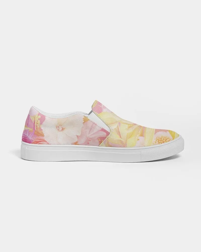 Women's Slip-On Canvas Shoe, Custom Design, Pink Floral Bliss