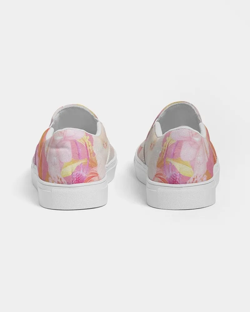 Women's Slip-On Canvas Shoe, Custom Design, Pink Floral Bliss