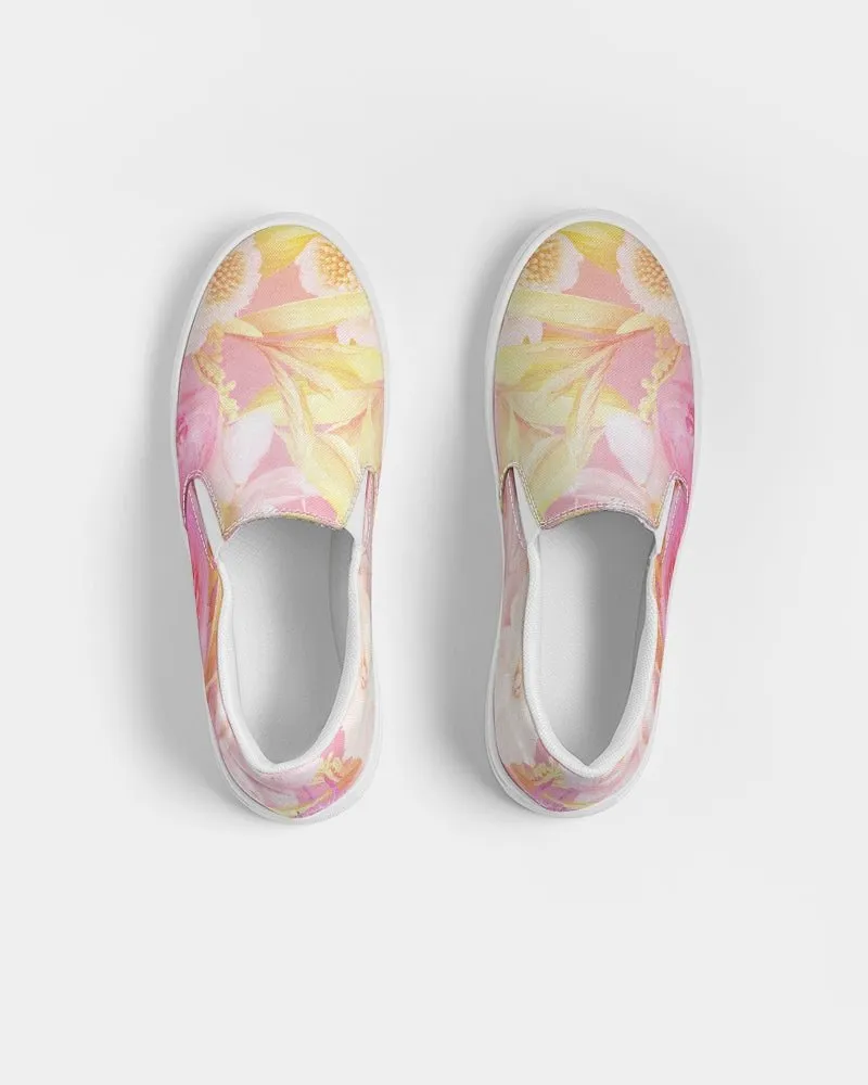 Women's Slip-On Canvas Shoe, Custom Design, Pink Floral Bliss