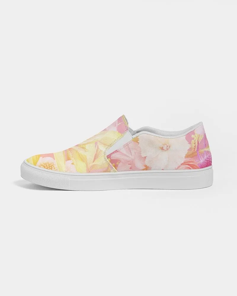 Women's Slip-On Canvas Shoe, Custom Design, Pink Floral Bliss
