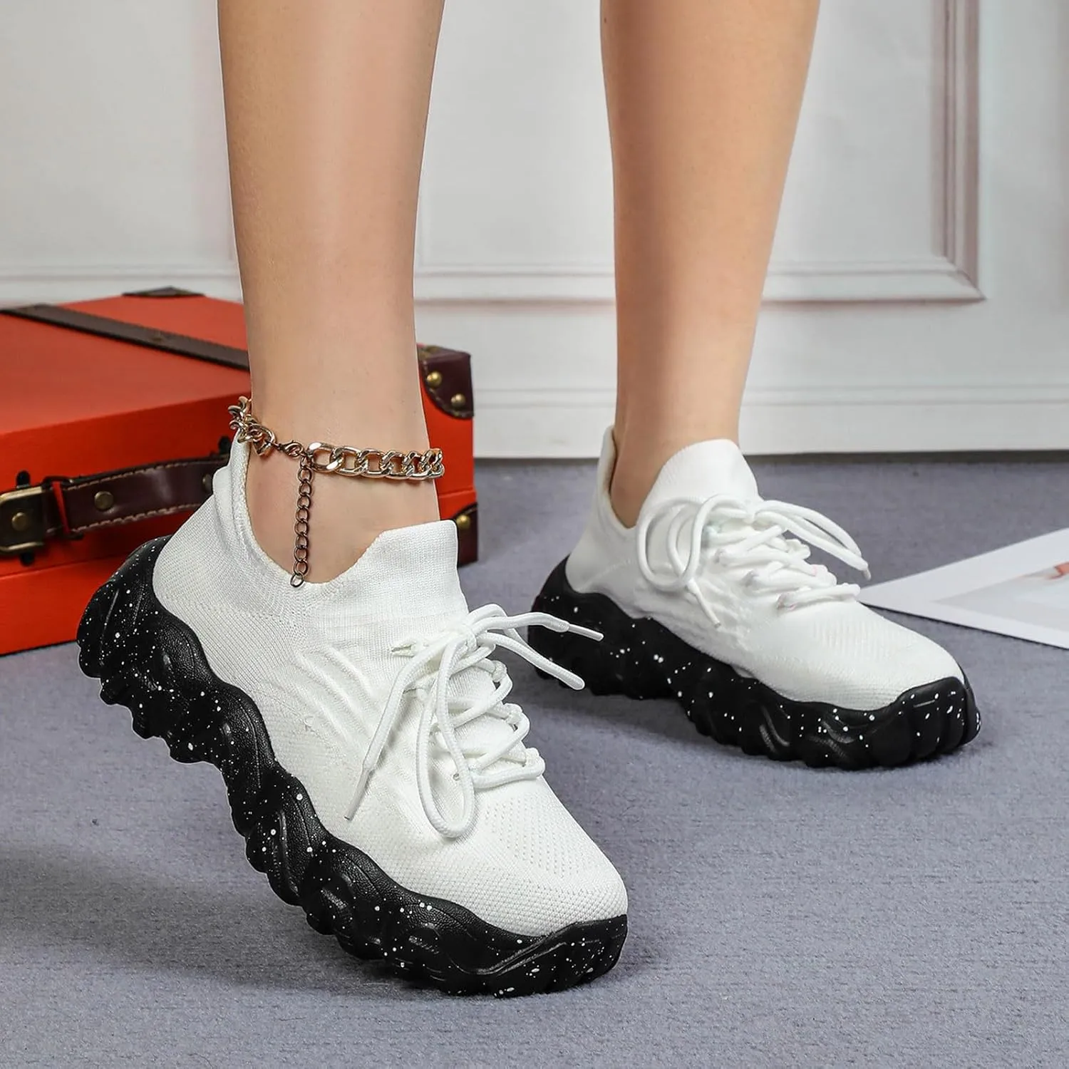 Women's Sneakers Womens Walking Shoes Sports Women's Shoes Breathable Sock Shoes Sneakers Women Shoes Athletic for Women